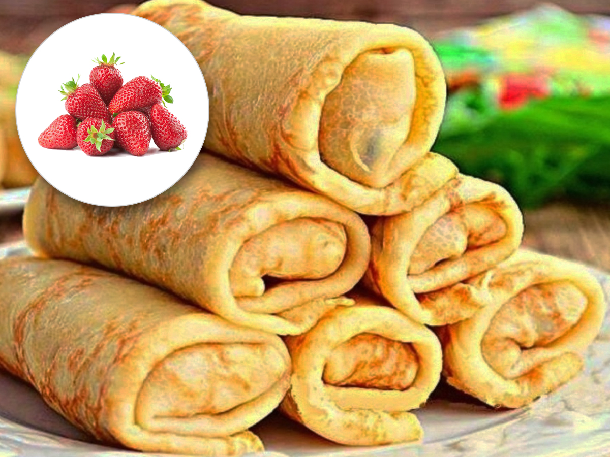 Млинці з повидлом полуничним Фото: Млинці з повидлом полуничним