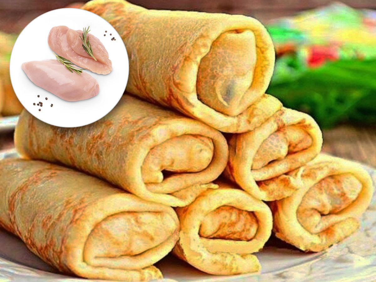 Млинці з м`ясом курячим Фото: Млинці з м`ясом курячим